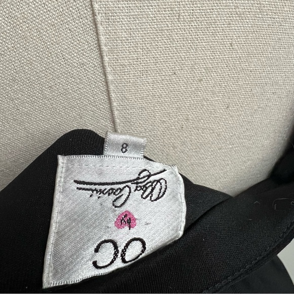 Oleg Cassini Black Ruffle Cocktail Dress Sweetheart Neckline size 8 medium - Picture 8 of 8